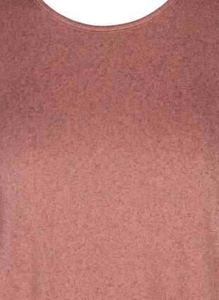 Melierte Bluse mit Rundhalsausschnitt, Old Rose Melange , Packshot image number 2