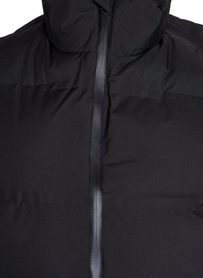 Kurze Steppweste mit hohem Kragen, Schwarz, Packshot image number 2