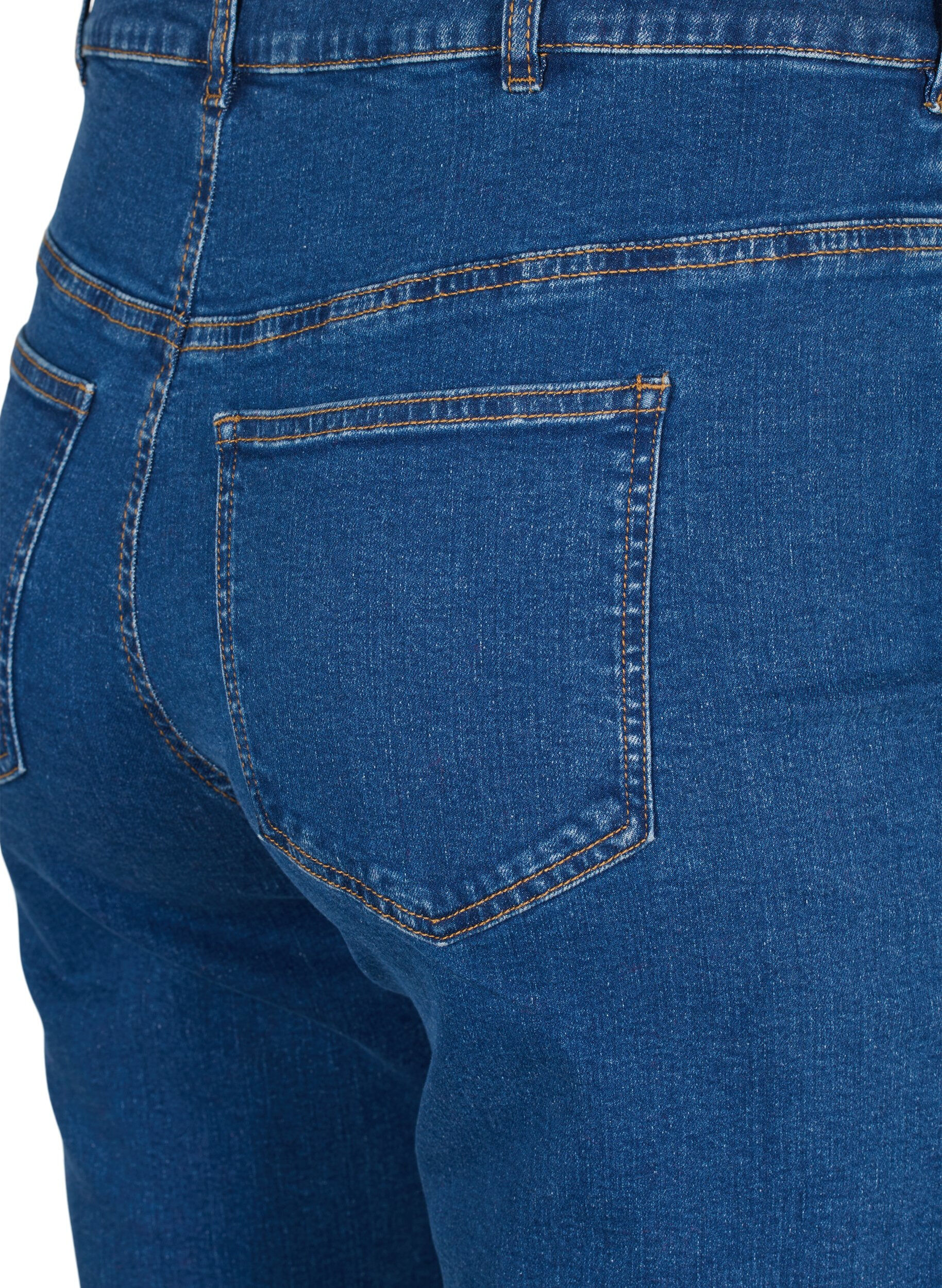 ZizziGemma Jeans mit hoher Taille und gerader Passform, Blau, Packshot image number 3