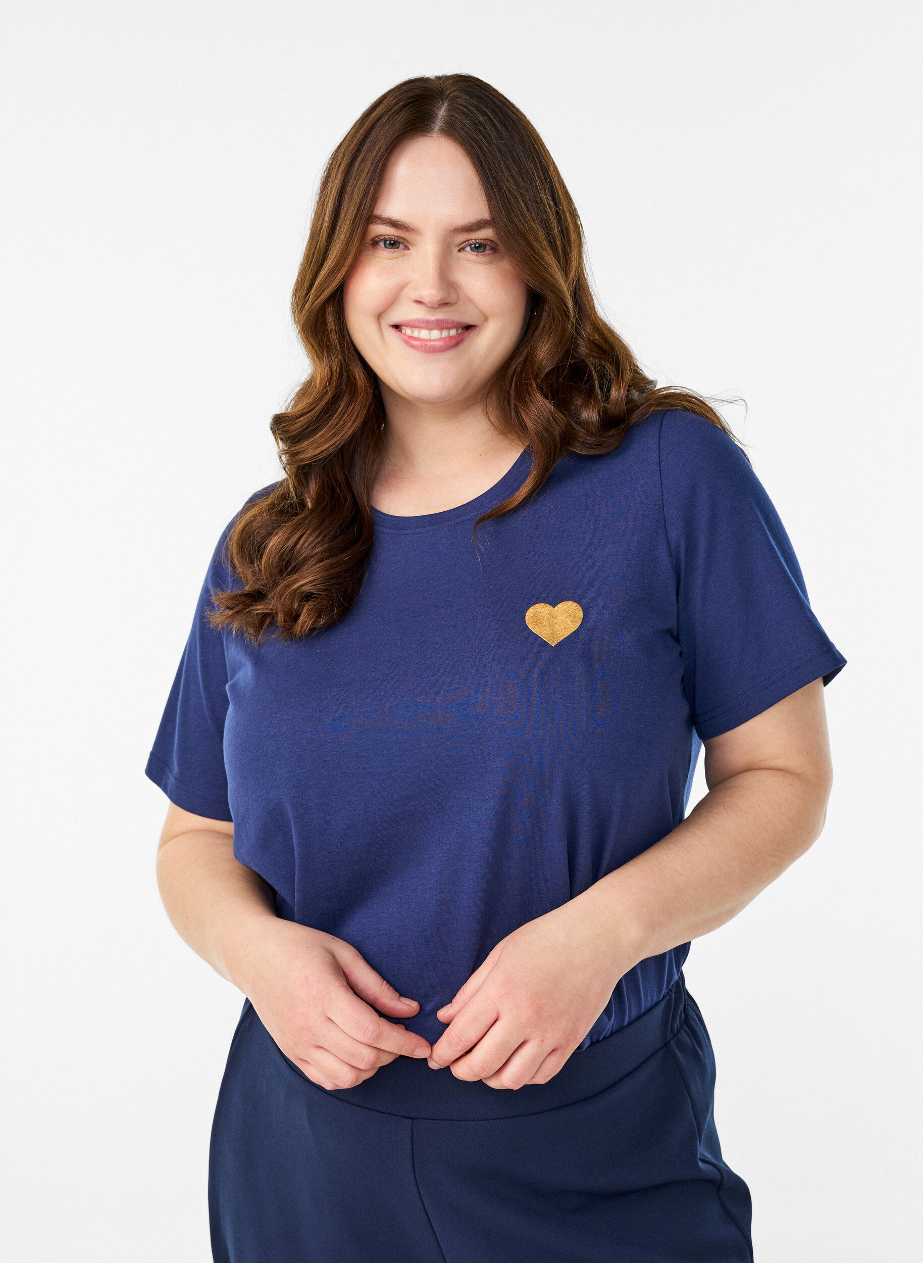 T-Shirt mit Print, Blau, Model