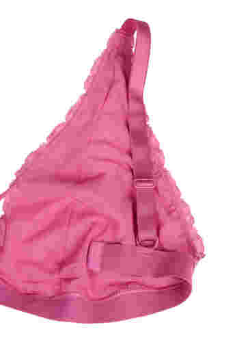 Support the breasts - Spitzen-BH mit String-Details, Rose, Packshot image number 3