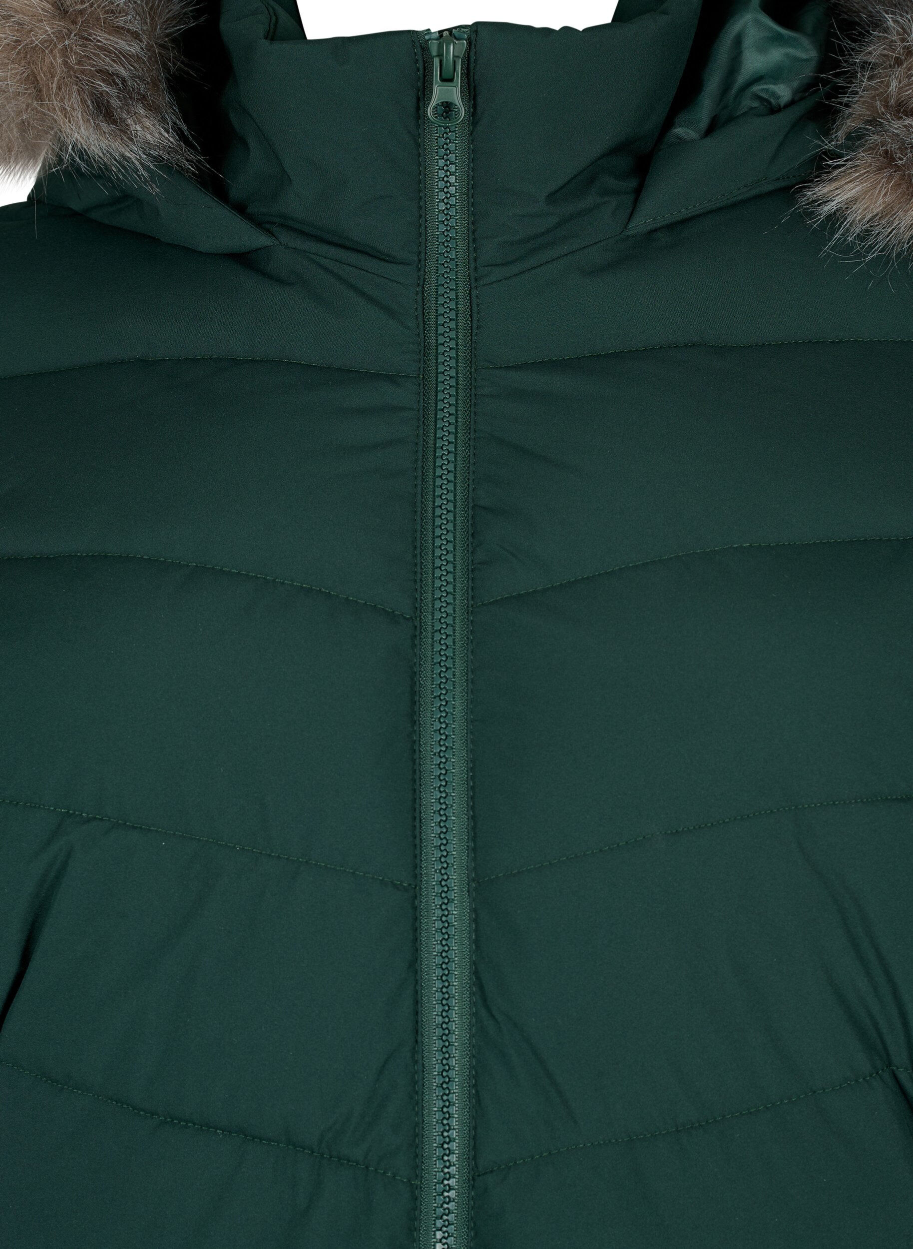 ZizziKurze Steppjacke mit Kapuze, Gr&uuml;n, Packshot image number 2