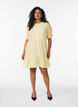 Kurzes Kleid aus Viskose mit R&uuml;schendetails, Gelb, Model image number 1