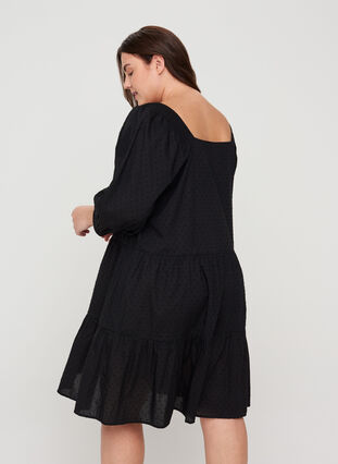 Kleid mit 3/4-Ärmeln und A-Linie, Black, Model image number 1