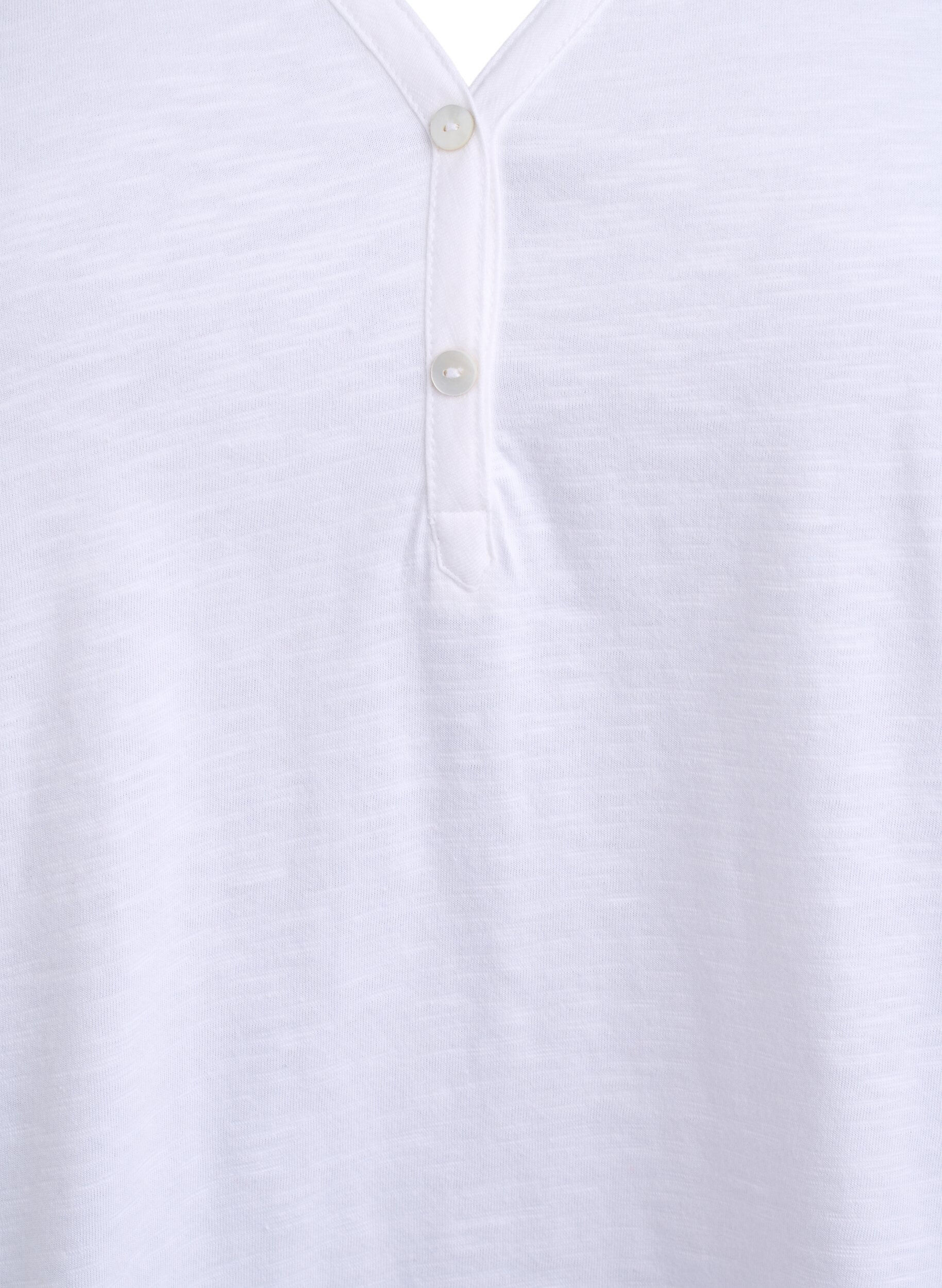 ZizziT-Shirt mit Knopfleiste, Wei&szlig;, Packshot image number 2