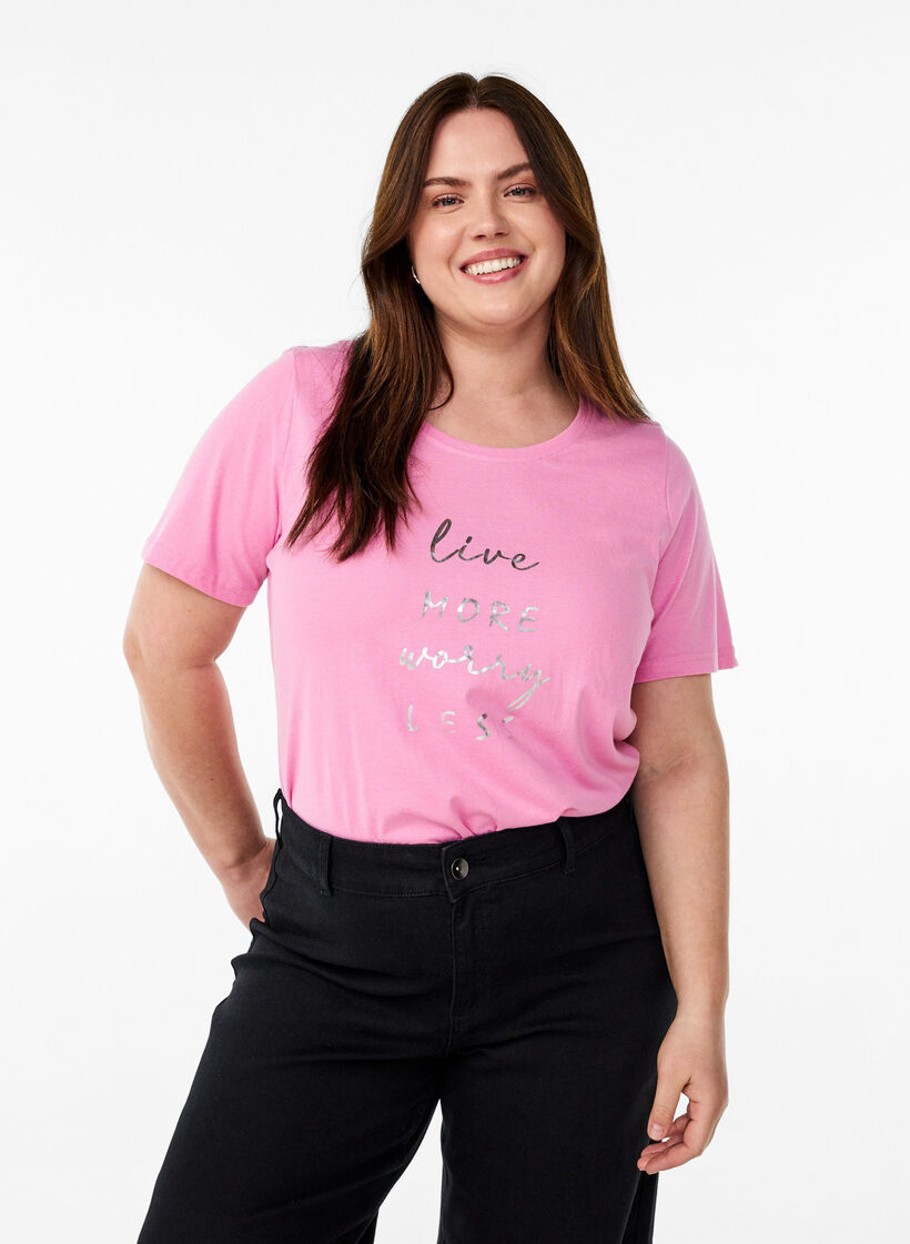 FLASH - T-Shirt mit Print, Pink, Model image number 0