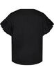 T-Shirt aus Bio-Baumwolle mit R&uuml;schen&auml;rmeln, Schwarz, Packshot image number 1