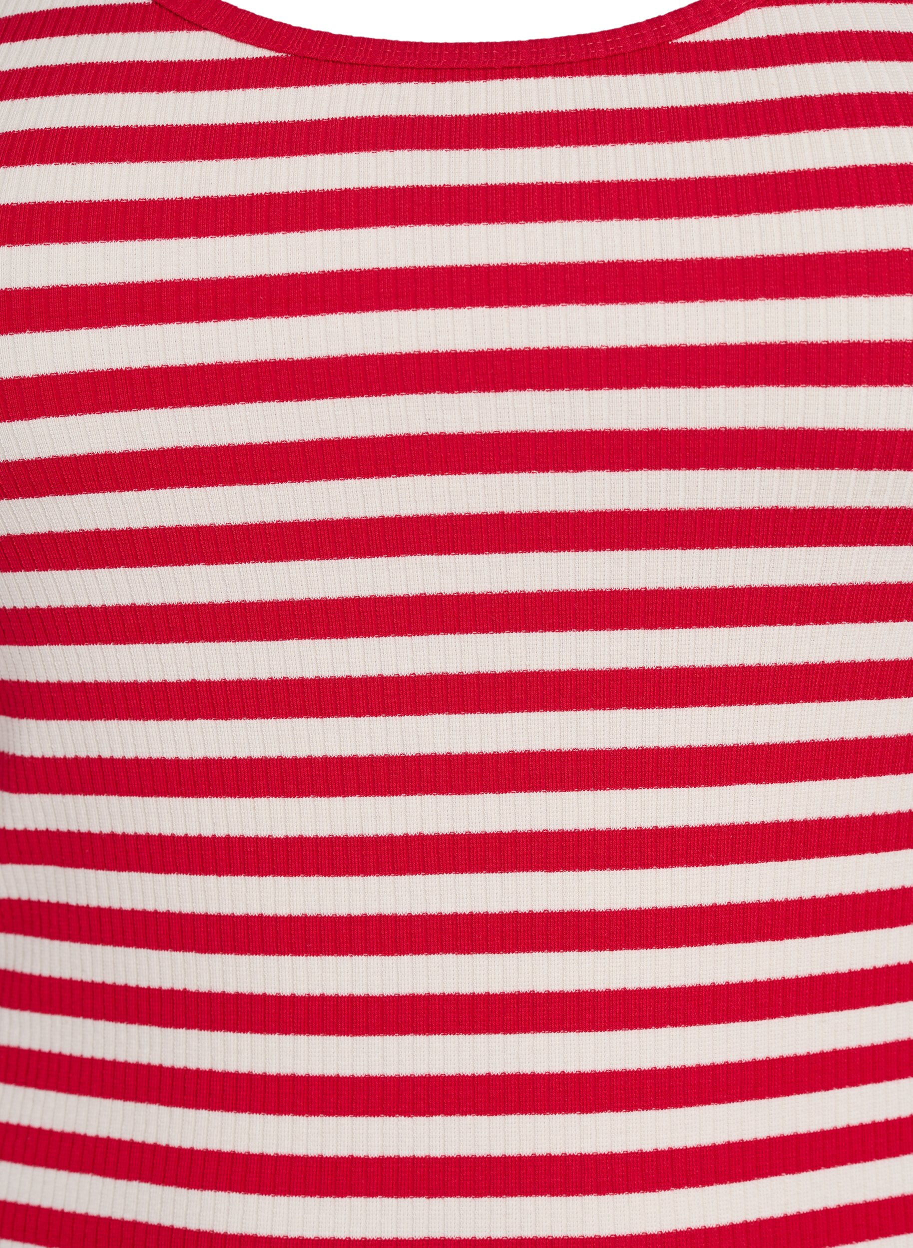 ZizziGestreiftes Tanktop mit Rippenstruktur, Rot, Packshot image number 2