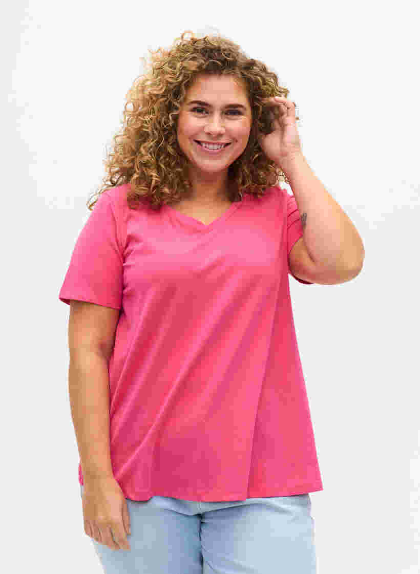 Basic T-Shirt, Fandango Pink, Model image number 0