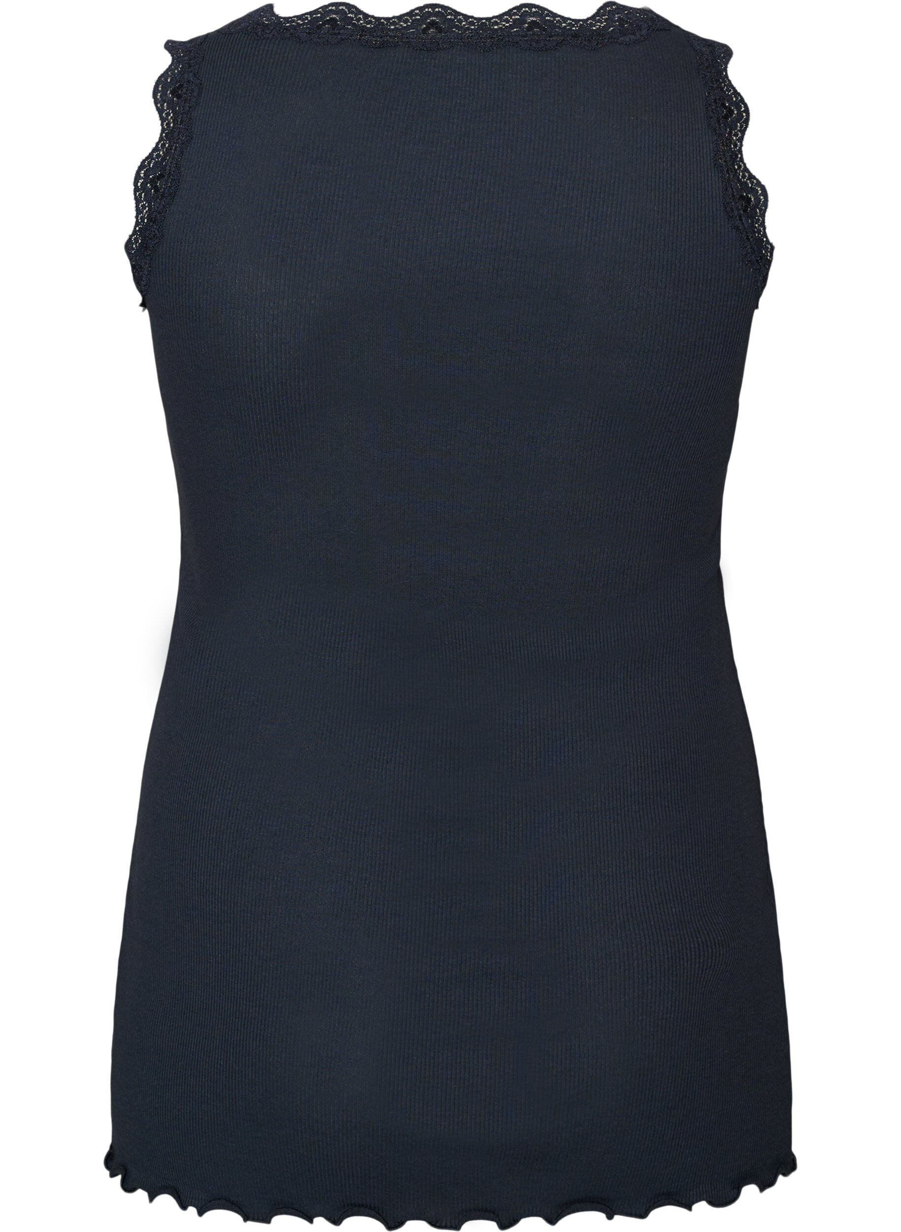 ZizziTop mit Spitzensaum, Blau, Packshot image number 1