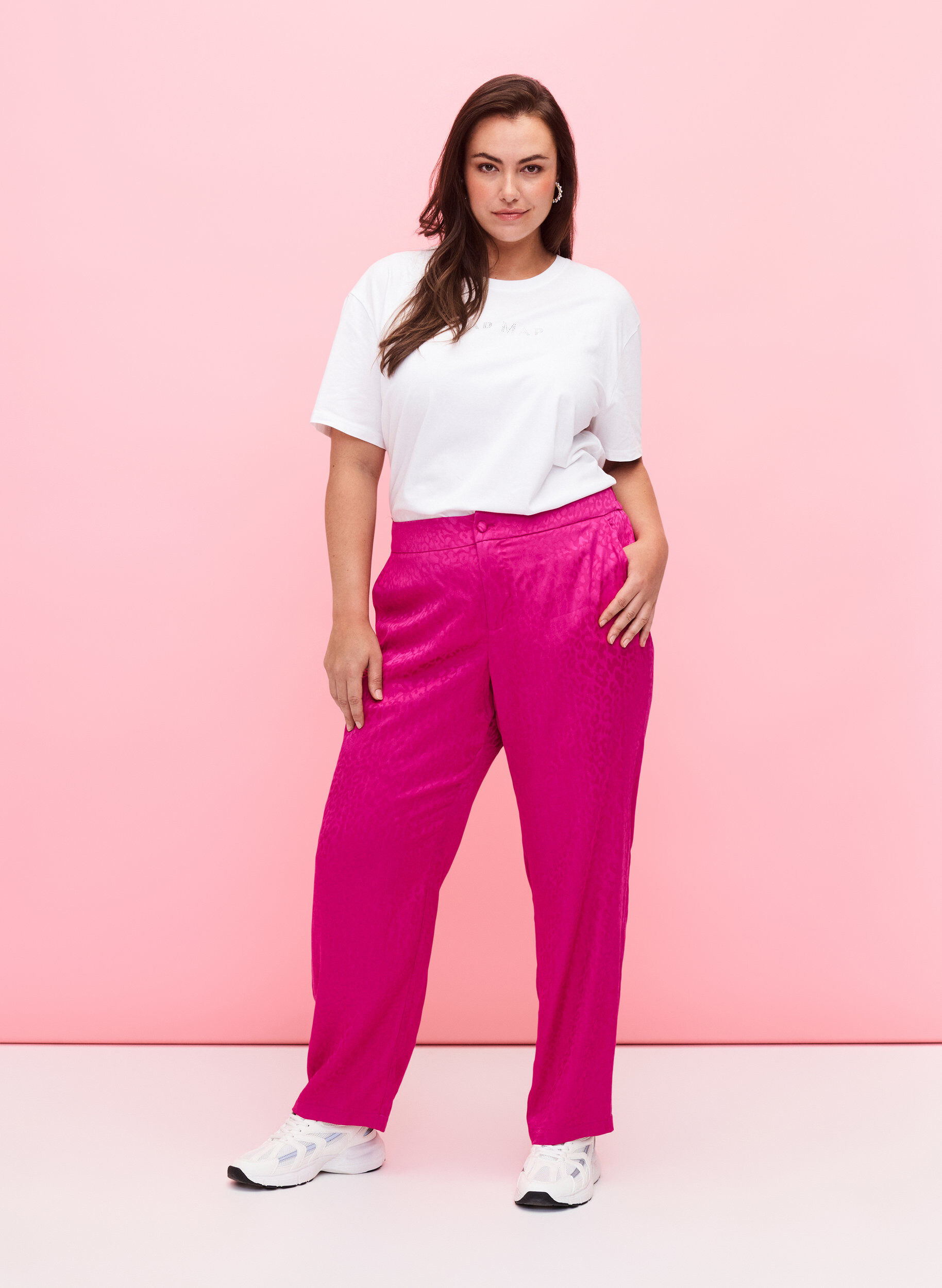 ZizziT-Shirt aus Bio-Baumwolle mit Schmucksteinen, White, Model image number 2