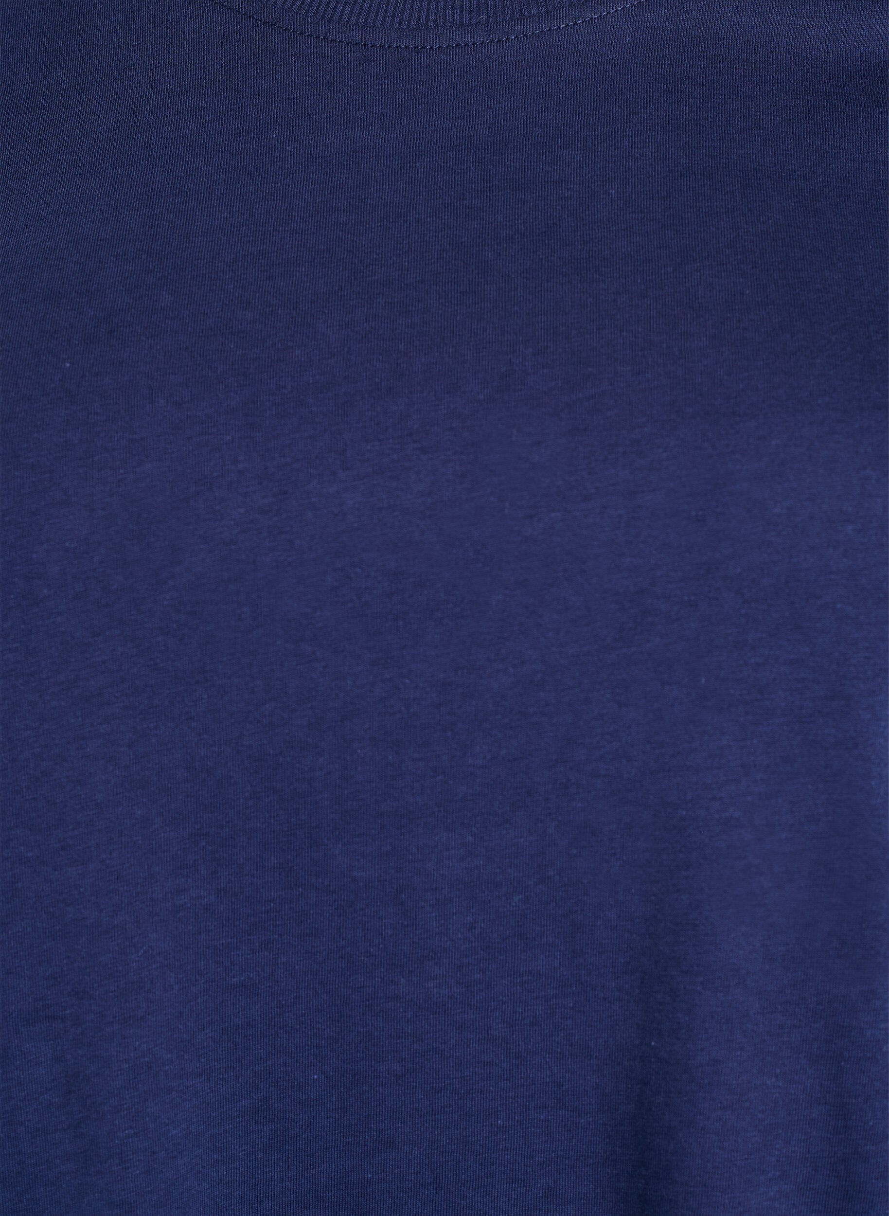 ZizziBasic T-Shirt aus Baumwolle mit Rundhalsausschnitt, Blau, Packshot image number 2