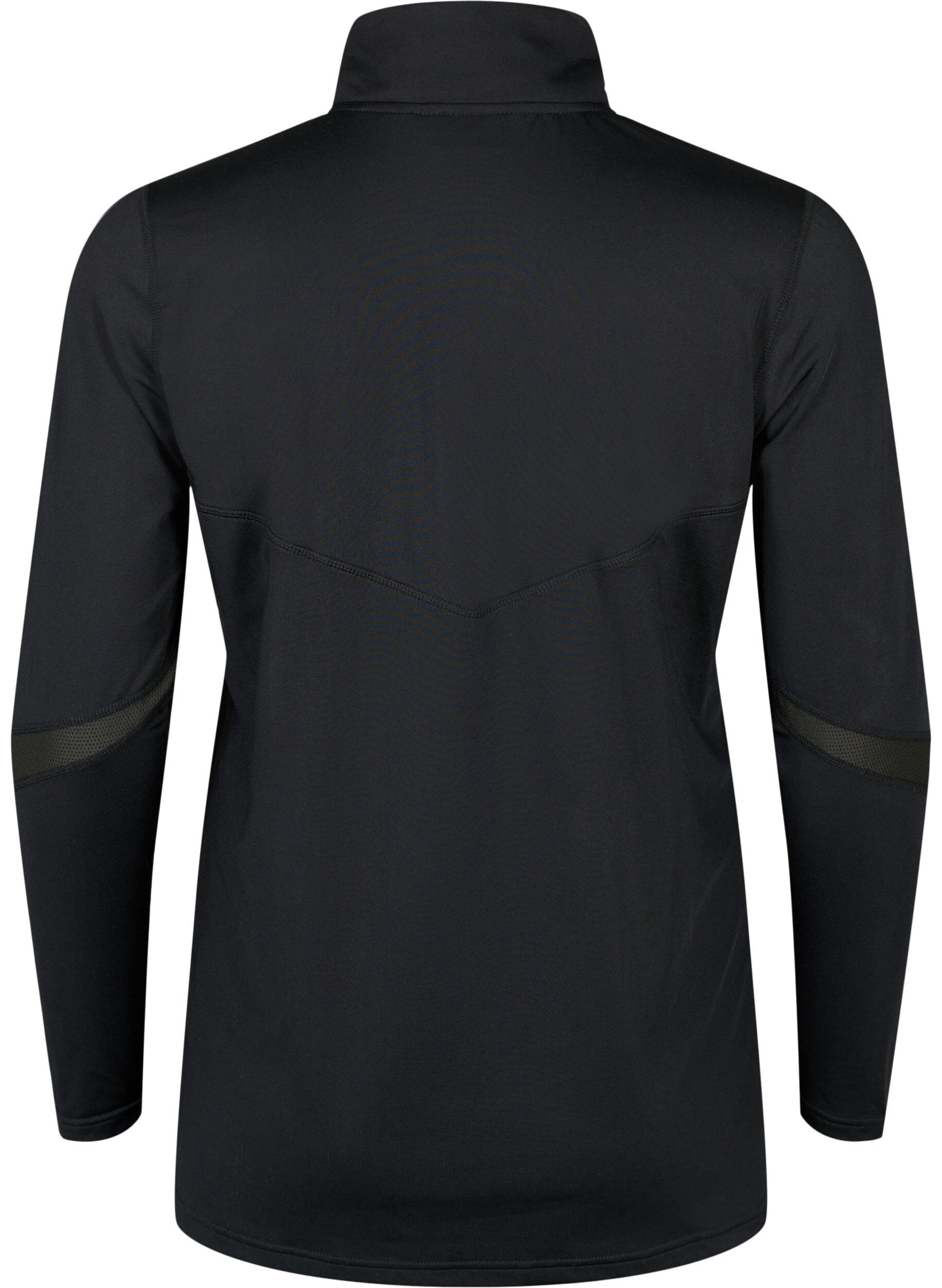 ZizziBaselayer-Bluse mit Taschen und Mesh, Black, Packshot image number 1