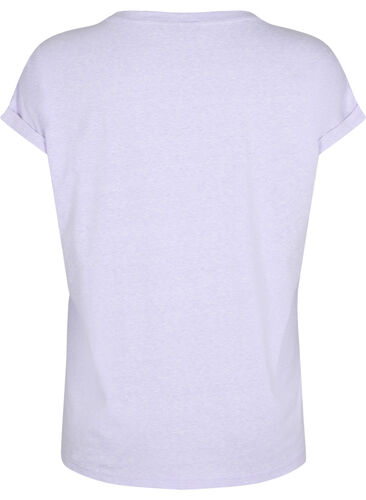 Melange-T-Shirt mit kurzen Ärmeln, Lavender Mél, Packshot image number 1