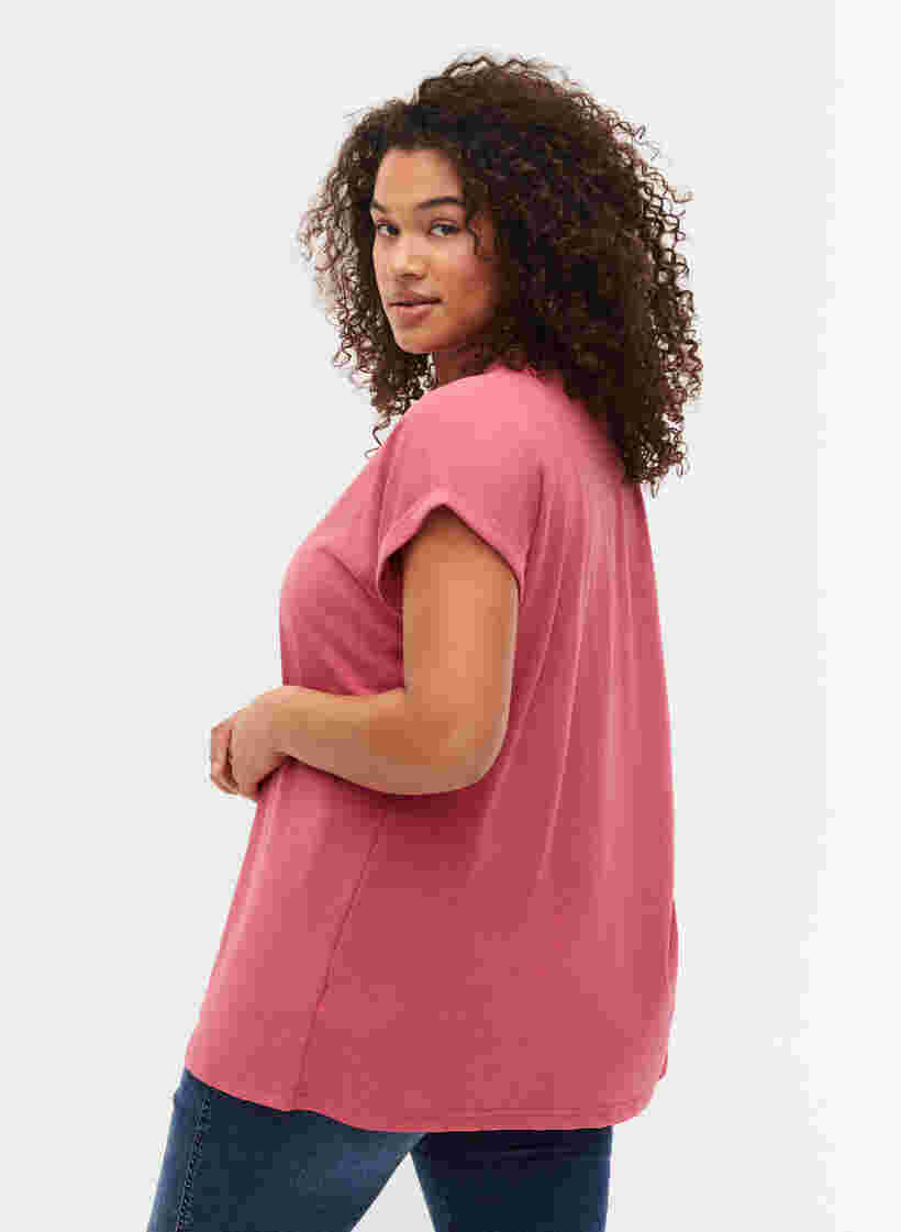 Kurzärmeliges T-Shirt aus einer Baumwollmischung, Rasperry Pink, Model image number 1