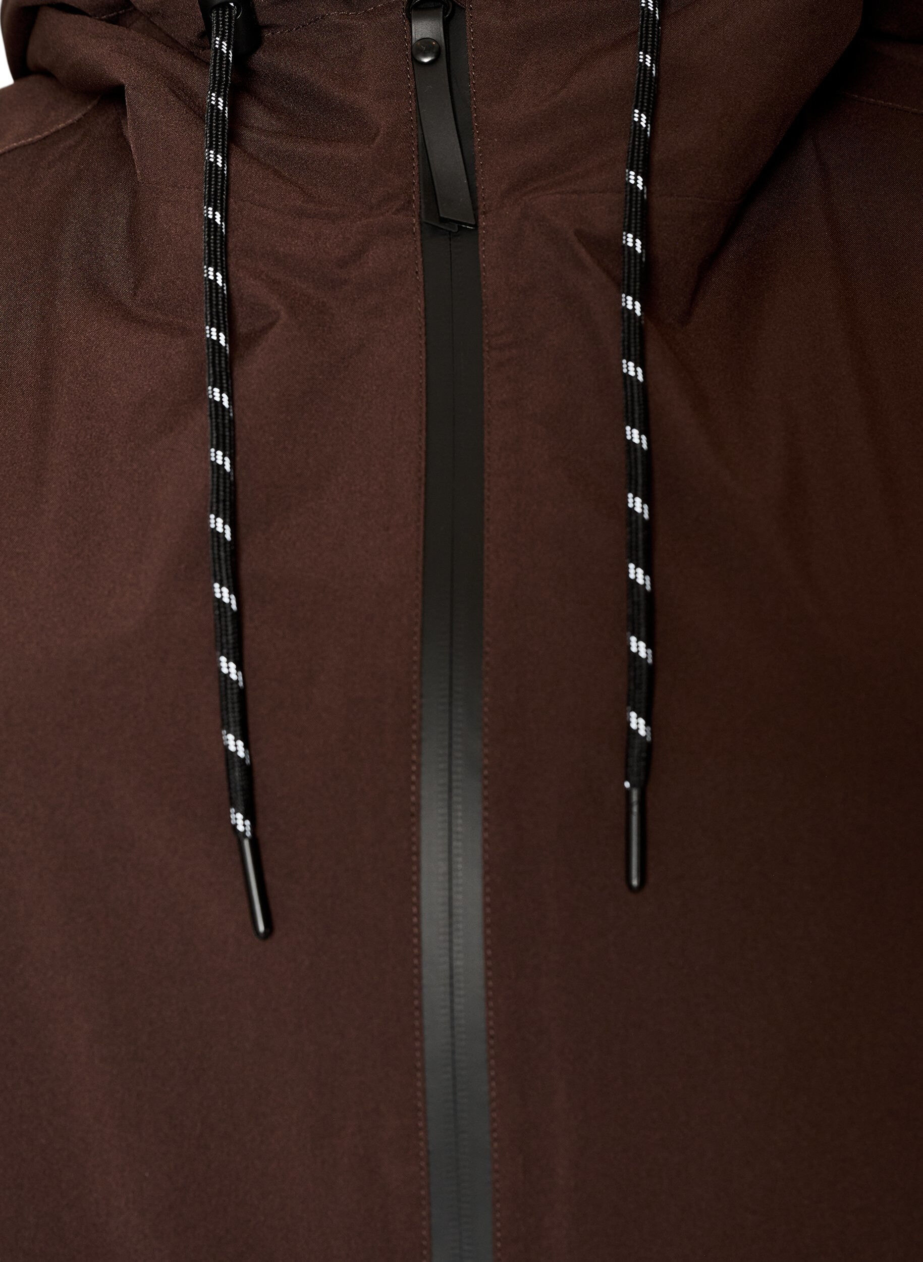ZizziRegenmantel mit Taschen und Kapuze, Braun, Packshot image number 2