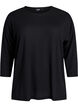 Bluse aus Jersey mit 3/4-&Auml;rmeln , Schwarz, Packshot image number 0