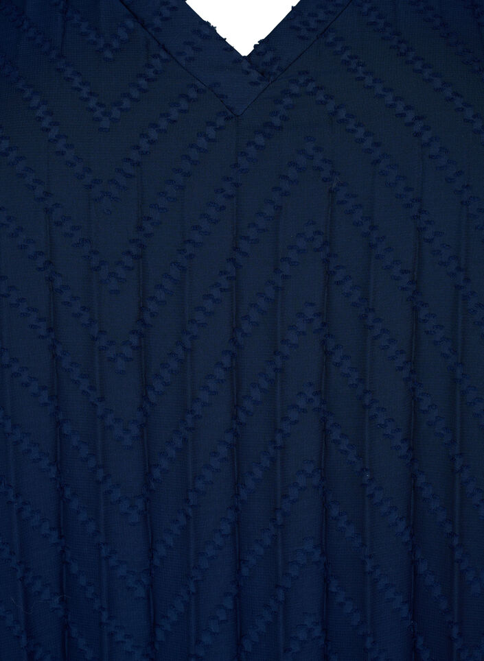 Kurzärmeliges Kleid mit Struktur , Navy Blazer, Packshot image number 2
