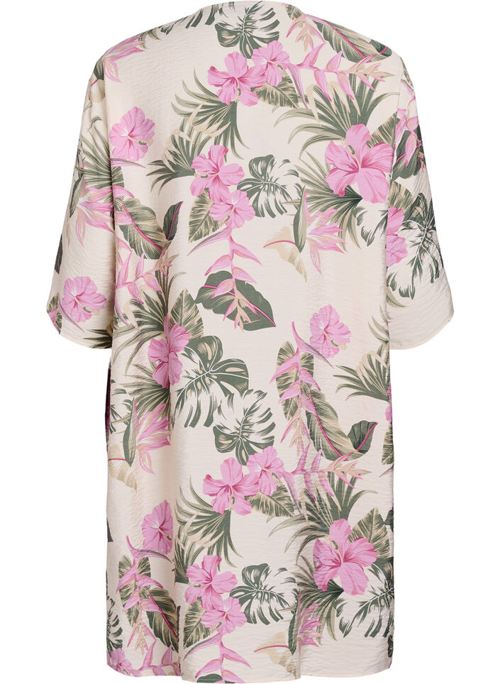Viskose-Kimono mit 3/4-&Auml;rmeln, Vanille, Packshot image number 1
