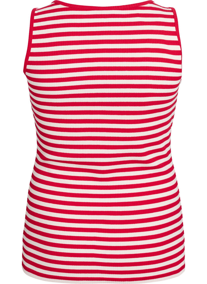 Gestreiftes Tanktop mit Rippenstruktur, Snow W. U.R.Stripe, Packshot image number 1