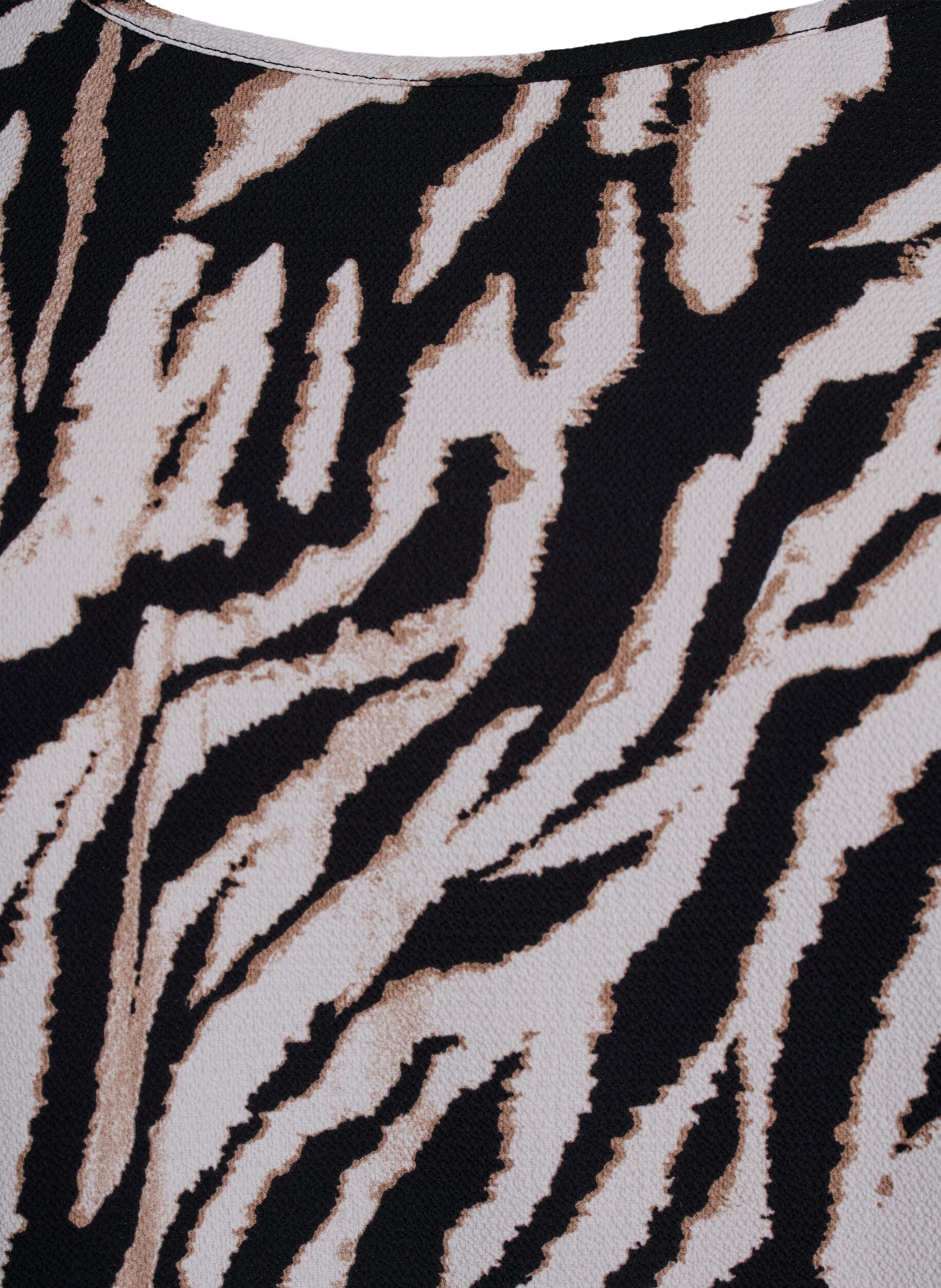 ZizziKleid mit Aufdruck und kurzen &Auml;rmeln, Schwarz, Packshot image number 2