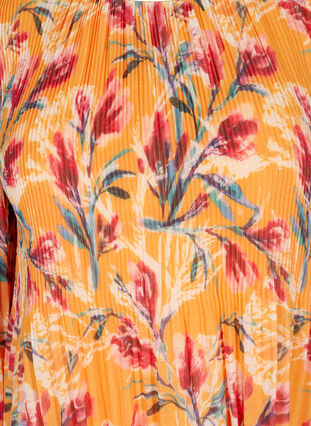 Bluse aus Plissee mit Blumenmuster, Cadmium Yellow AOP, Packshot image number 2