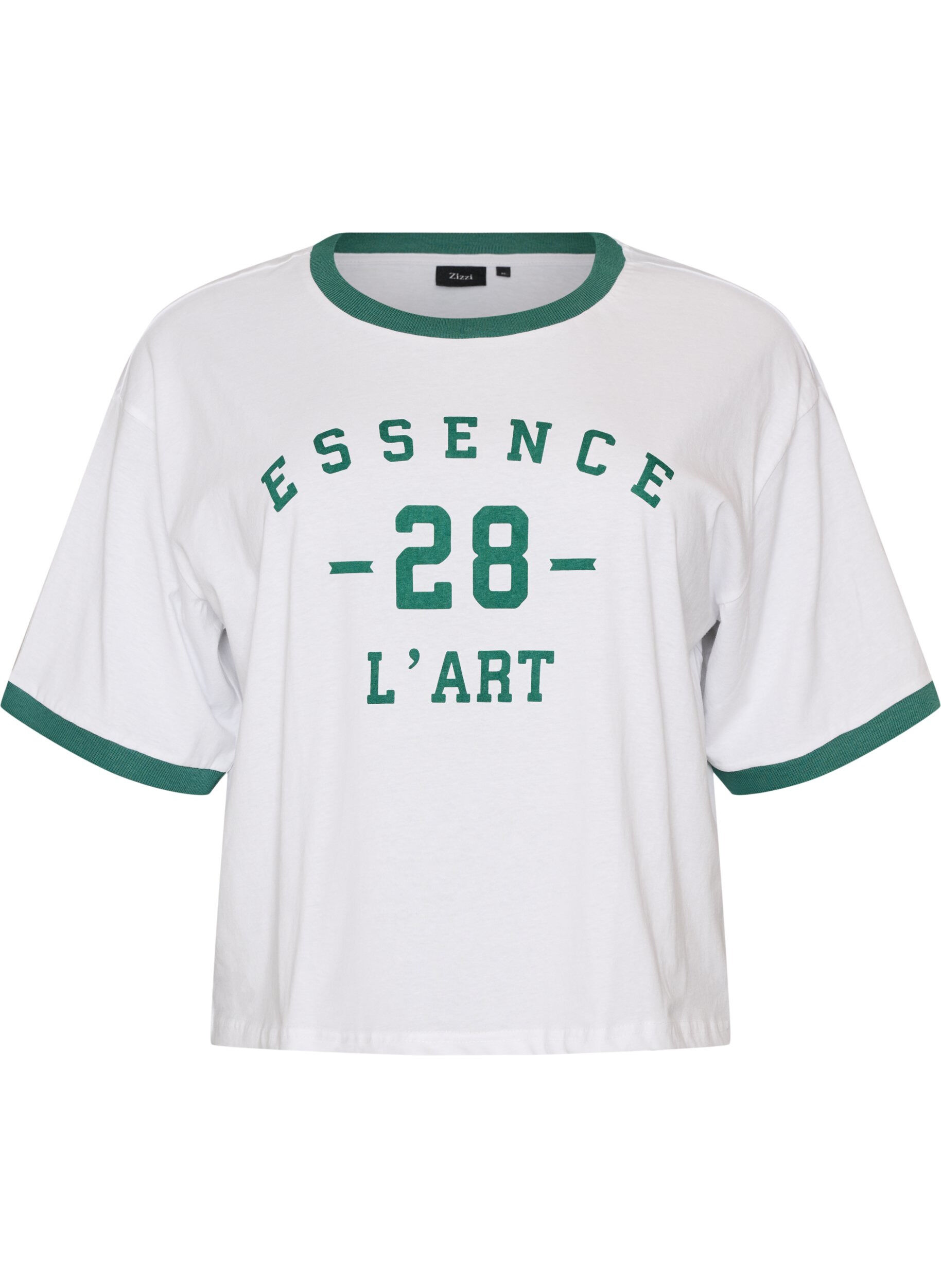 T-Shirt aus Baumwolle mit Textprint und Boxy-Fit