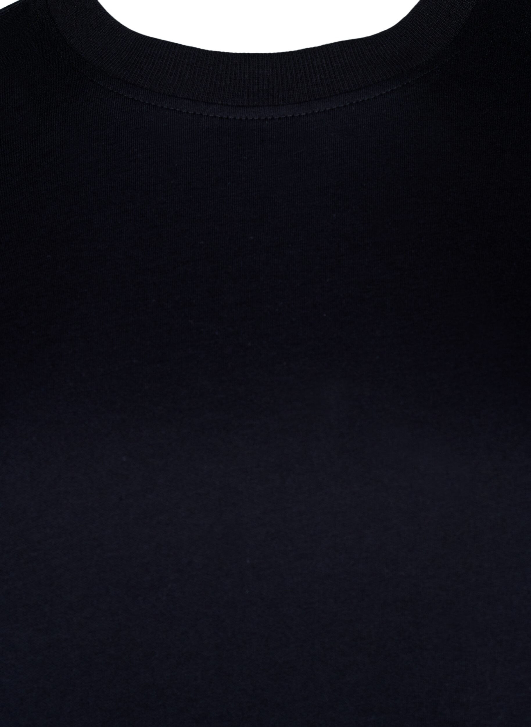 ZizziBasic-T-Shirt aus Baumwolle mit Rundhalsausschnitt, Schwarz, Packshot image number 2