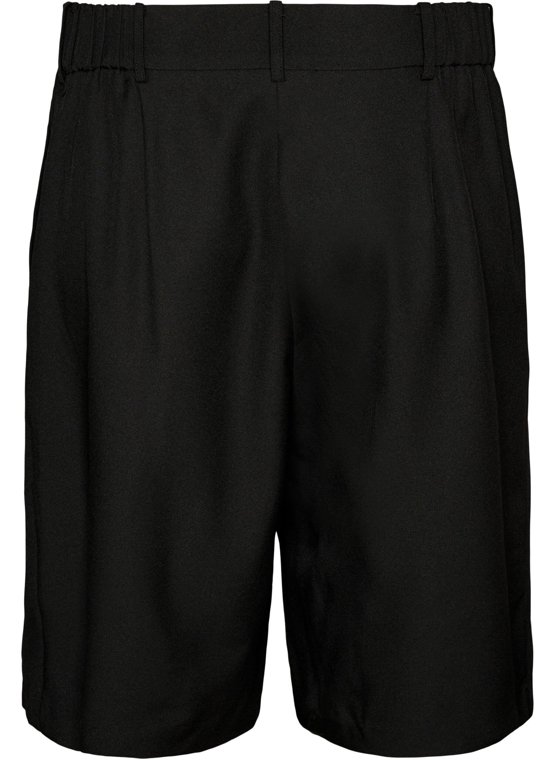 ZizziLockere Bermudashorts mit hoher Taille, Schwarz, Packshot image number 1