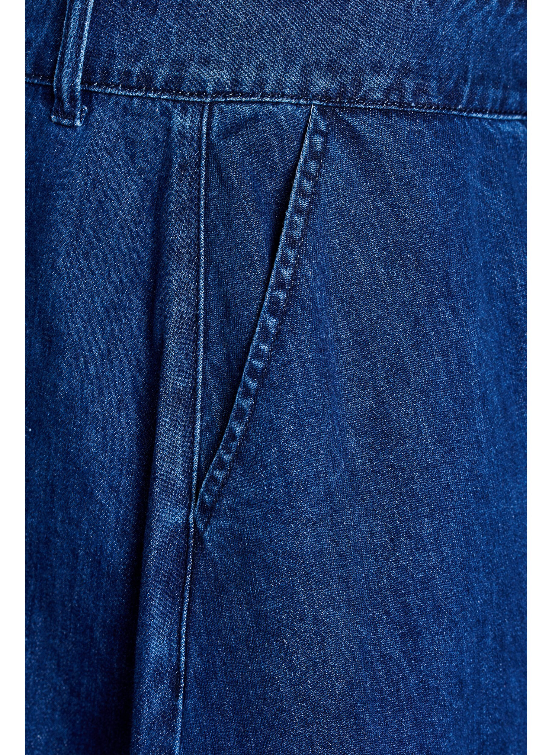 ZizziJeansrock in A-Linie mit Knopfleiste, Blau, Packshot image number 3
