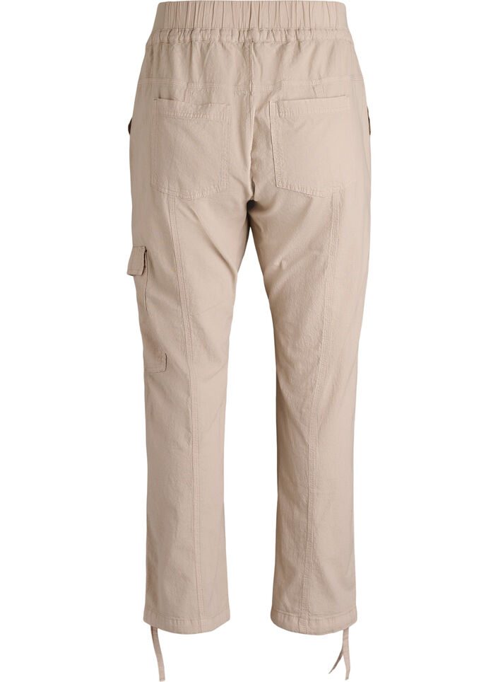 Lockere Cargohose aus Baumwolle, Beige, Packshot image number 1