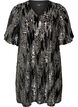 Kurzes Kleid mit Pailletten und Ballon&auml;rmeln, Schwarz, Packshot image number 0