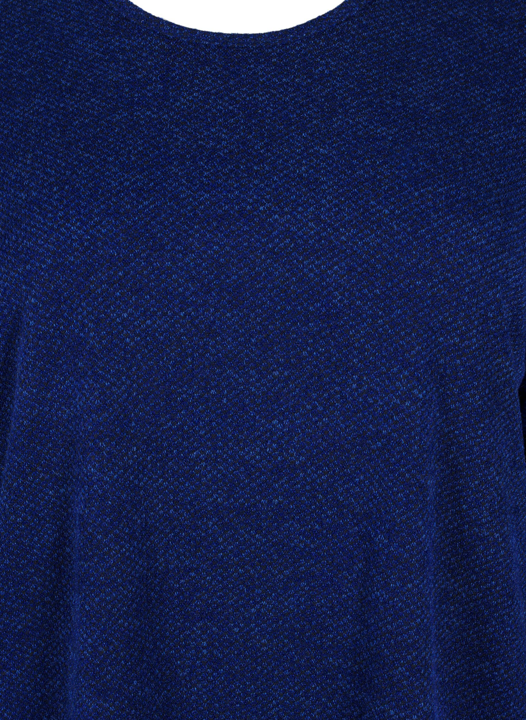 ZizziMelange Bluse mit rund um den Neck und langen &Auml;rmel, Sodalite Blue, Packshot image number 2