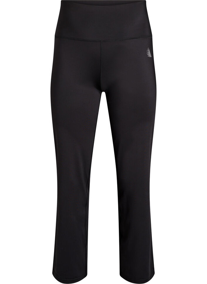 Ausgestellte Trainingshose mit hoher Taille, Schwarz, Packshot image number 0