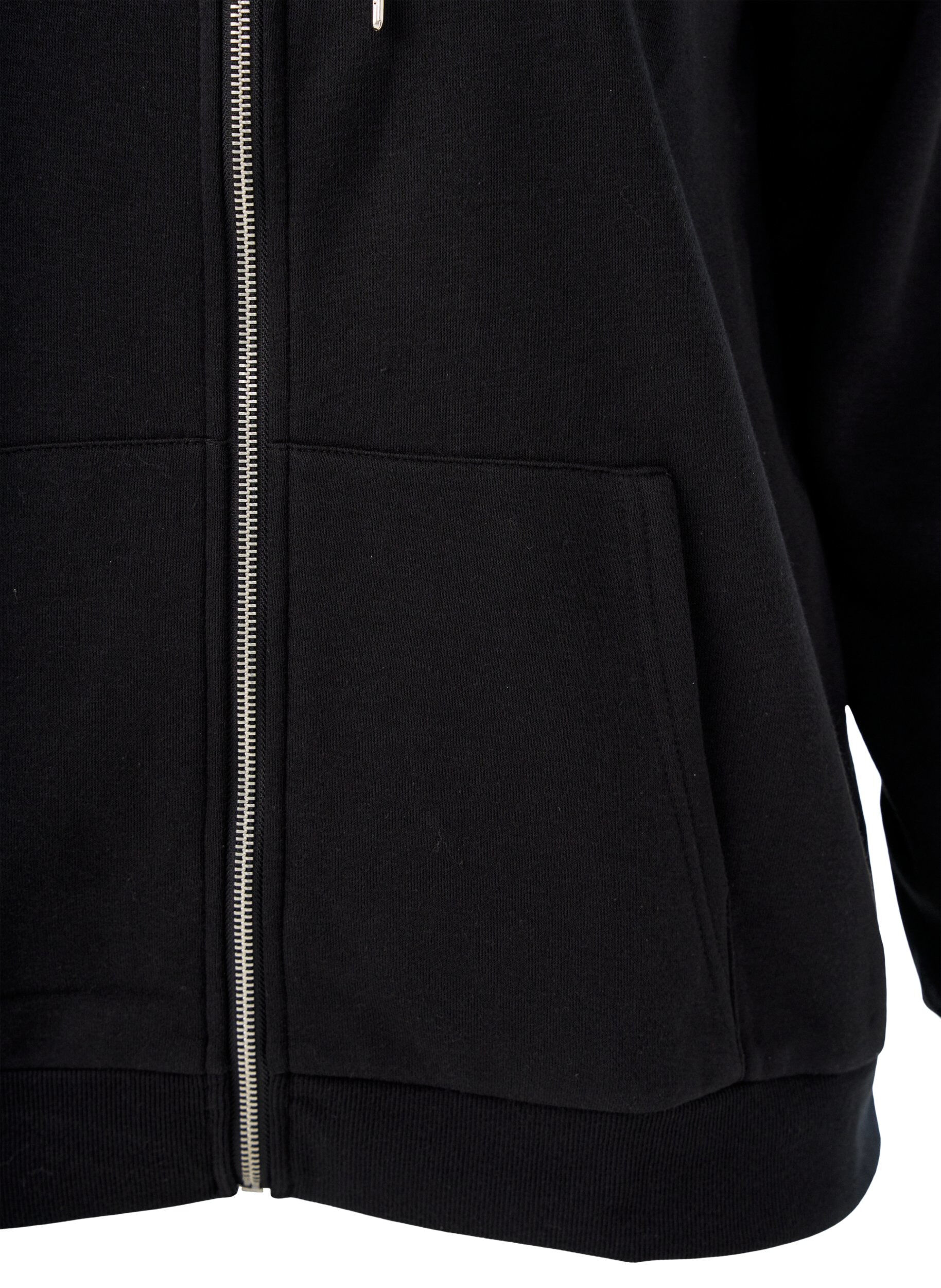 ZizziKapuzensweatshirt mit Rei&szlig;verschluss und Taschen, Schwarz, Packshot image number 2