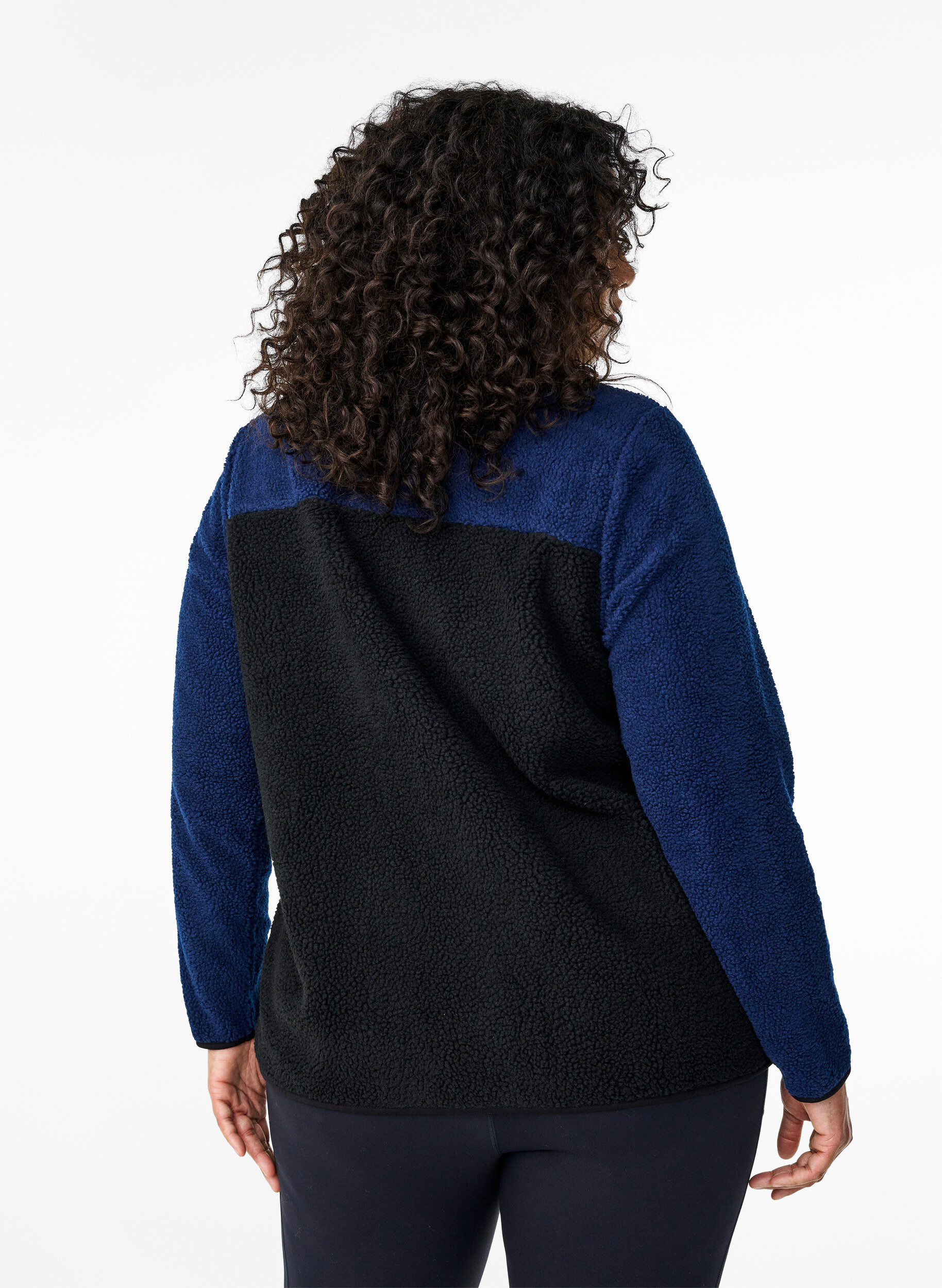 ZizziTeddyjacke mit Farbblock, Night Sky comb., Model image number 1