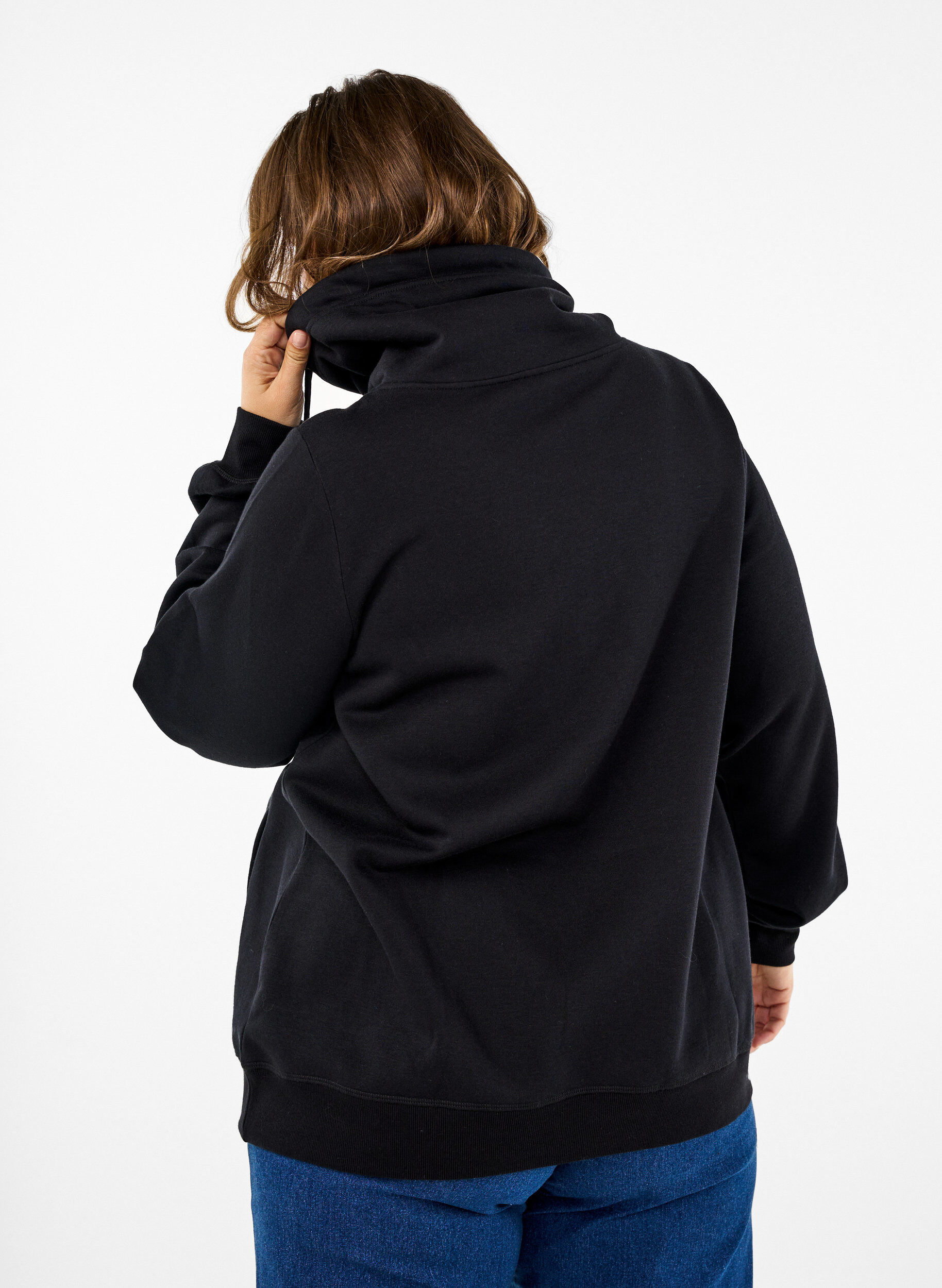ZizziFLASH - Sweatshirt mit Stehkragen, Black, Model image number 1