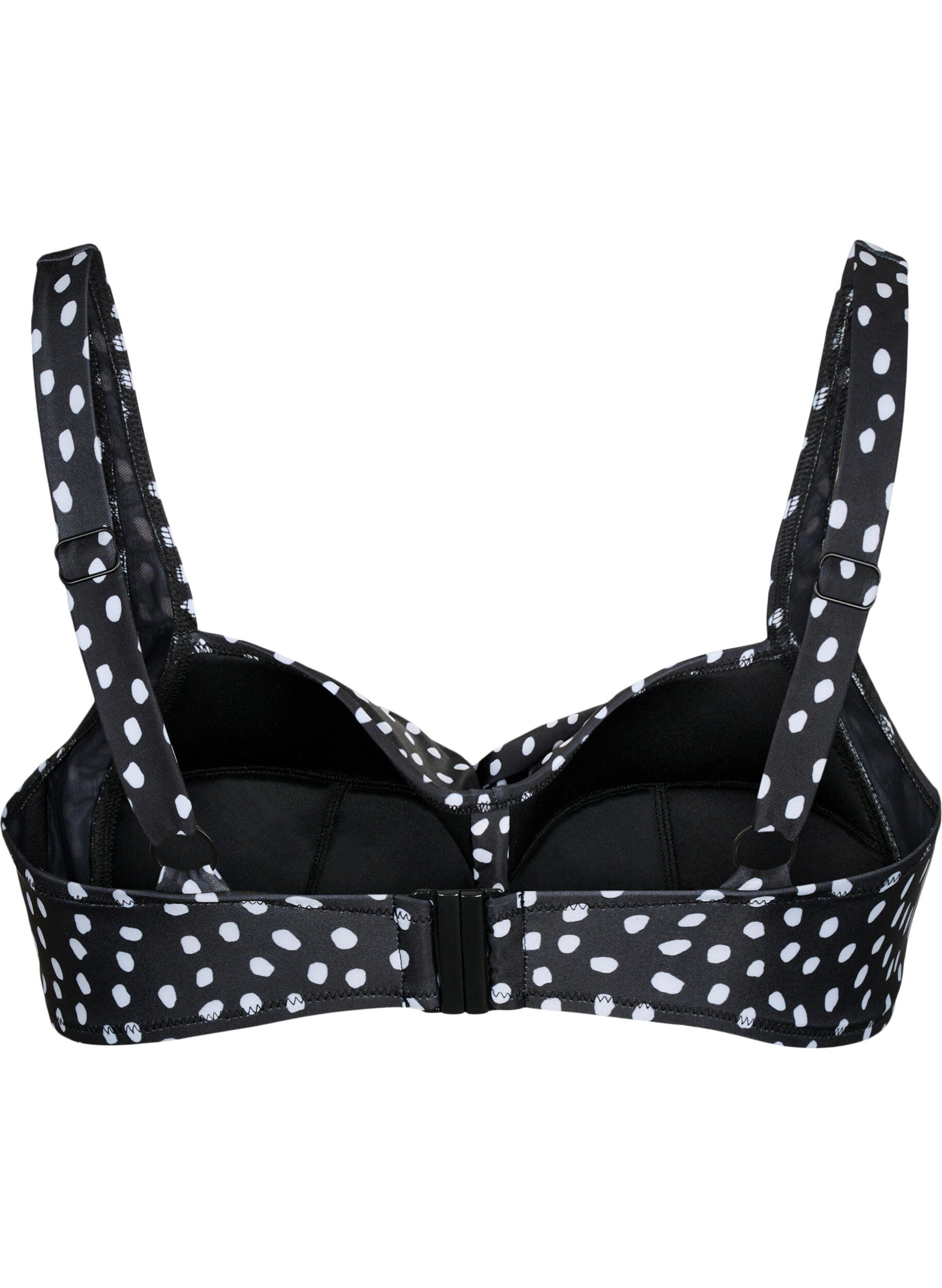 ZizziBedrucktes Bikini-Top, Black White Dot, Packshot image number 1