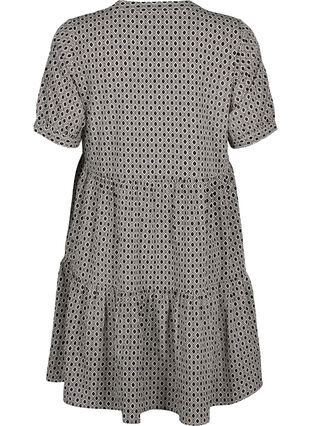 FLASH – A-Linien-Kleid mit Print, Black White Graphic, Packshot image number 1