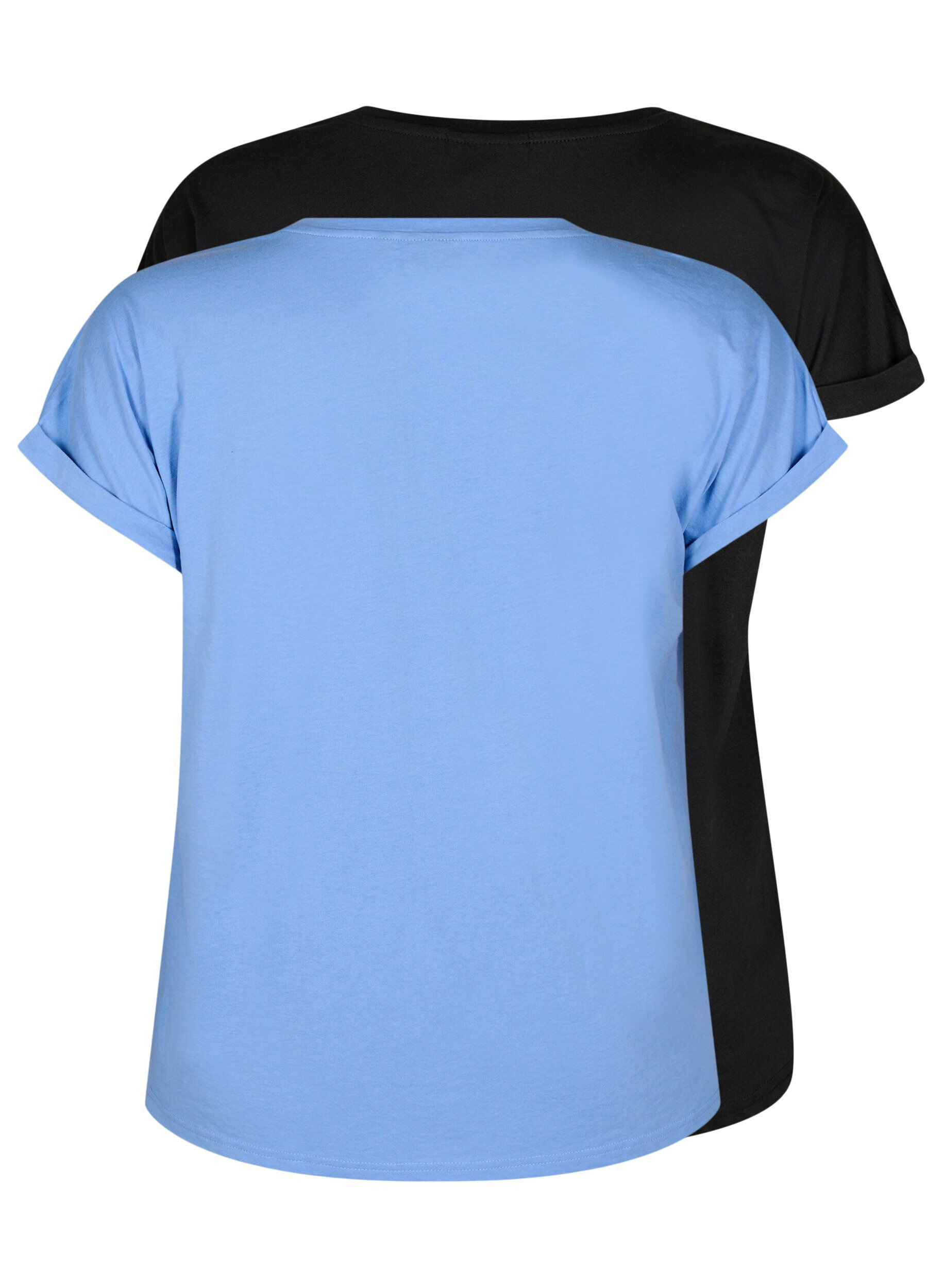 ZizziZwei-Pack T-Shirts mit kurzen &Auml;rmeln, Blau, Packshot image number 1