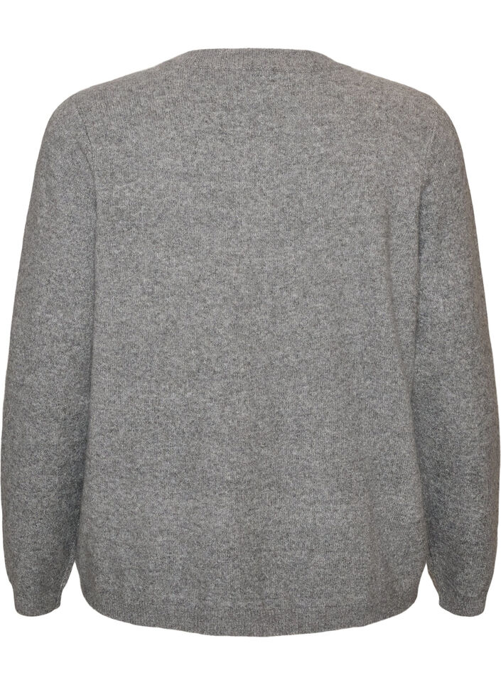 Strickjacke mit Kn&ouml;pfen und abgerundeter Vorderseite, Grau, Packshot image number 1