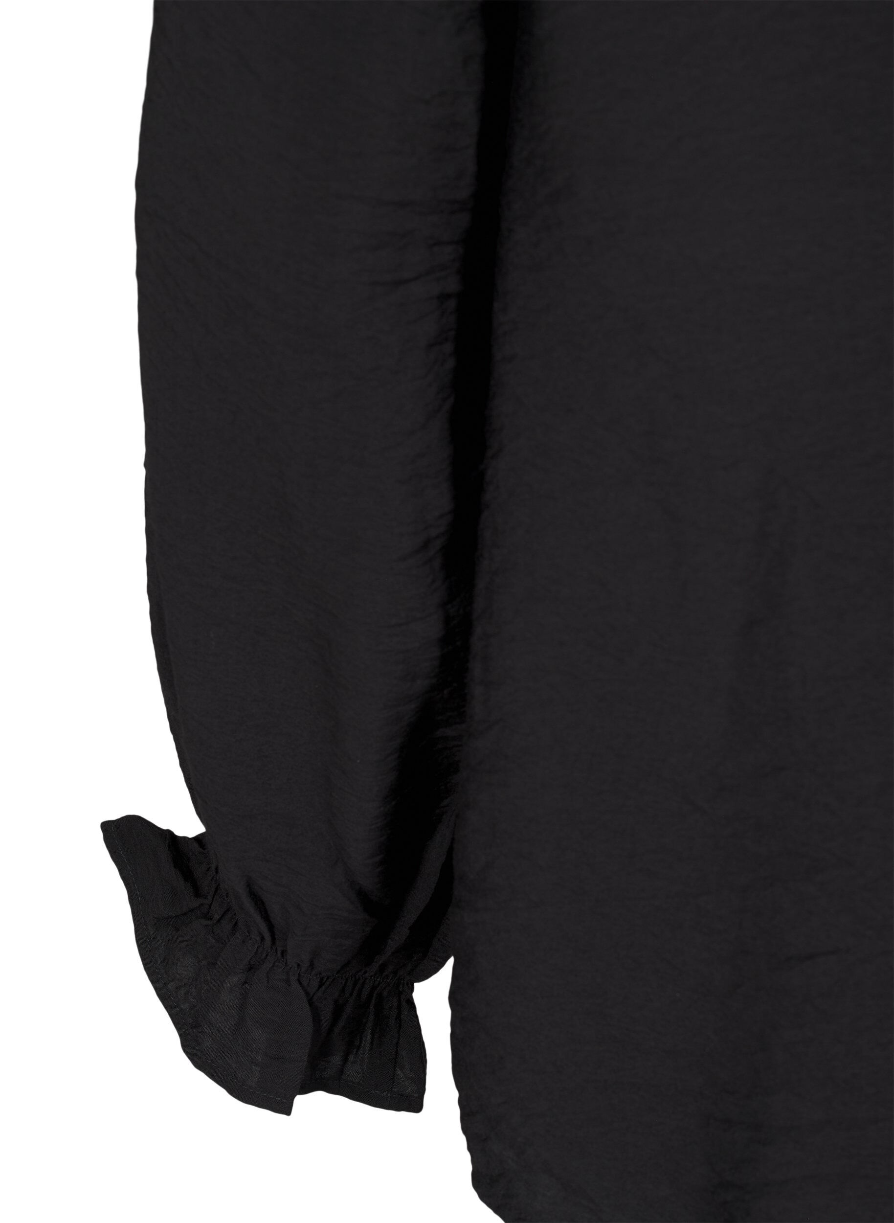 ZizziLang&auml;rmlige Bluse mit V-Ausschnitt, Black, Packshot image number 3