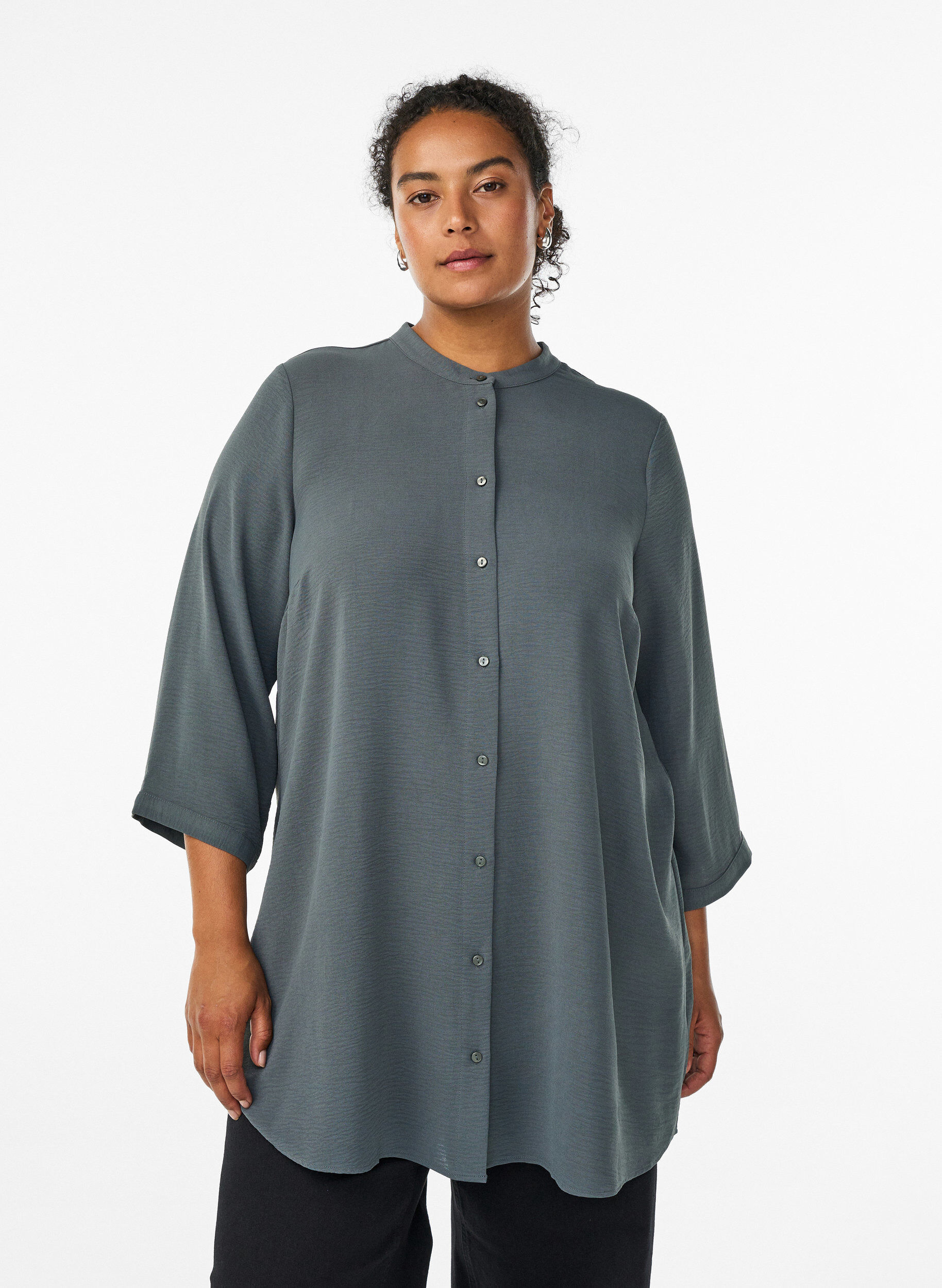 ZizziTunika mit 3/4-&Auml;rmeln, Gr&uuml;n, Model image number 0