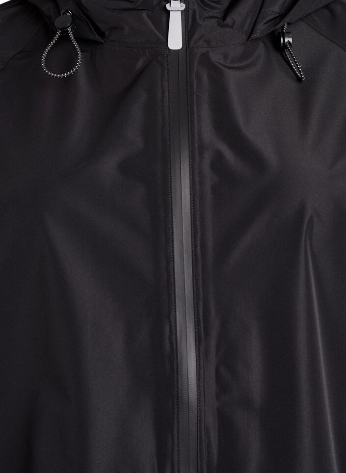 Regenjacke mit reflektierenden Details, Schwarz, Packshot image number 2