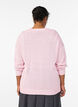 Lockere Strickbluse mit Herzmuster, Pink, Model image number 2