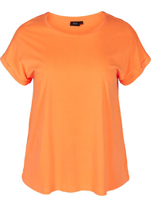 Neonfarbenes T-Shirt aus Baumwolle, Neon Coral, Packshot image number 0