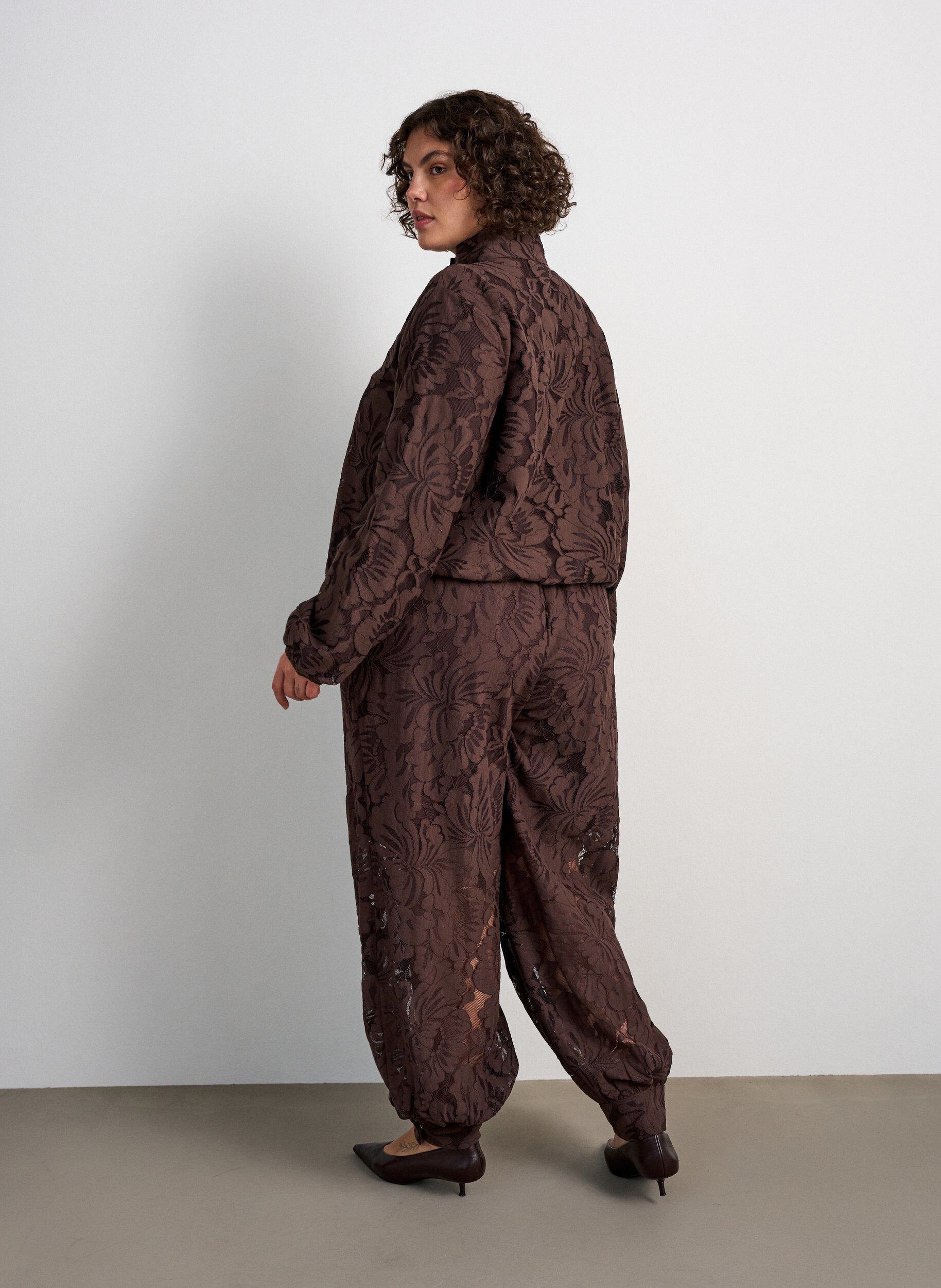 ZizziBomberjacke mit gebl&uuml;mtem Jacquard, Braun, Model image number 2
