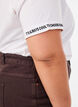 T-Shirt aus Baumwolle mit aufgesticktem Text, Wei&szlig;, Model image number 4