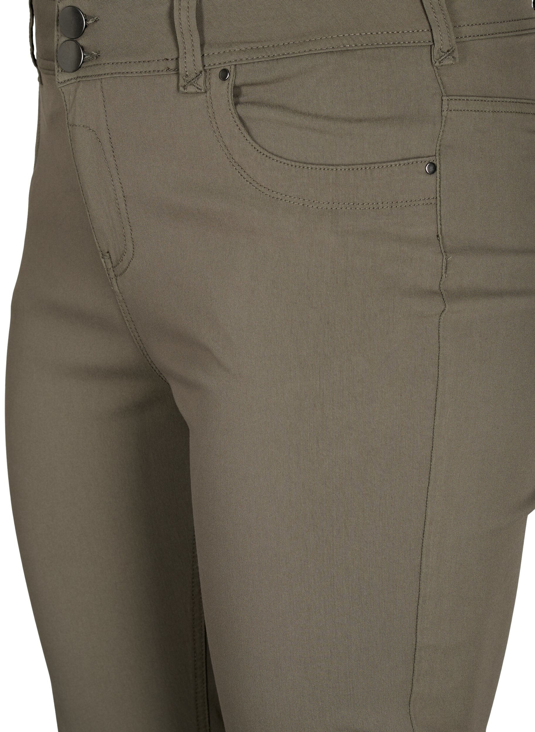 ZizziEng anliegende Capri-Hose aus einer Viskosemischung, Dusty Olive, Packshot image number 2
