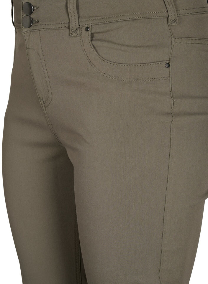 Eng anliegende Capri-Hose aus einer Viskosemischung, Dusty Olive, Packshot image number 2